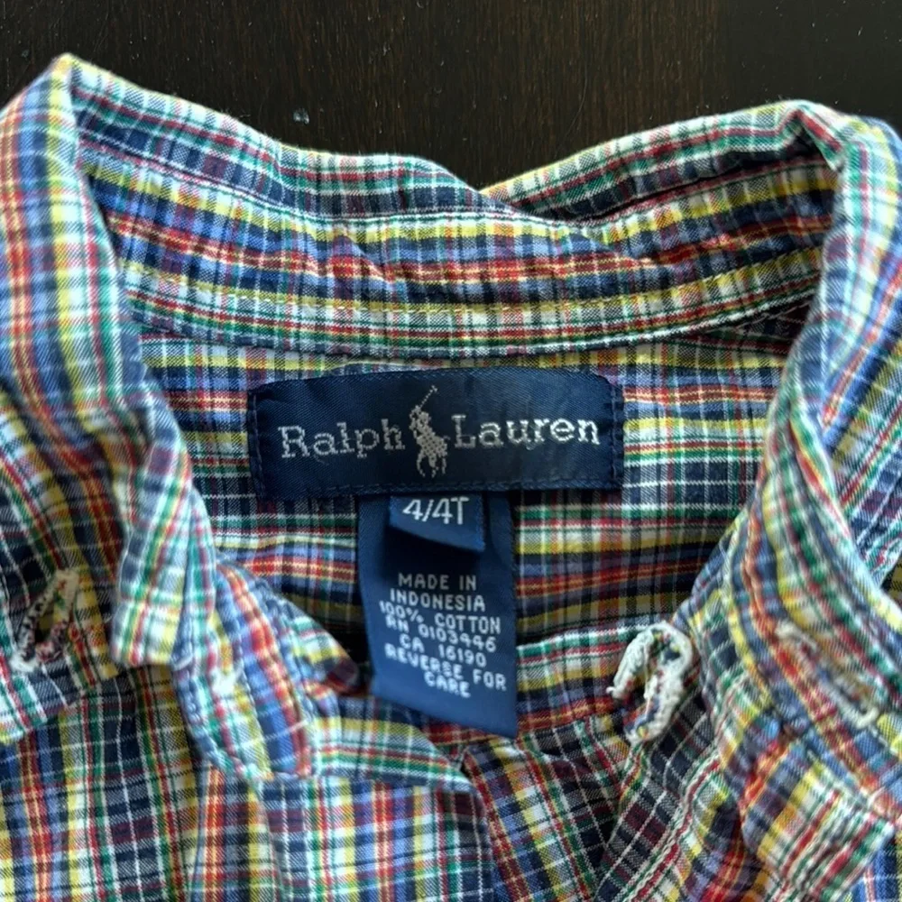 Ralph Lauren Blue and Red Plaid Button Down Shirt